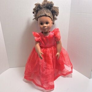 Our Generation 18" Doll Brown Hair Eyes Skin with Dress & Shoes